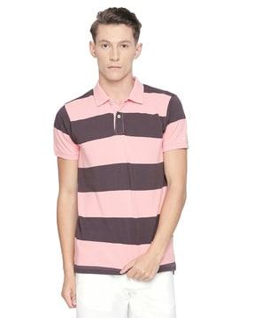 striped slim fit polo t-shirt