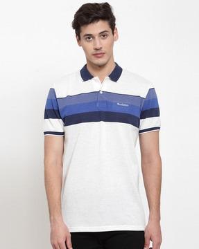 striped slim fit polo t-shirt