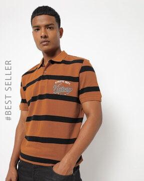 striped slim fit polo t-shirt