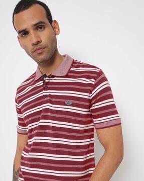 striped slim fit polo t-shirt