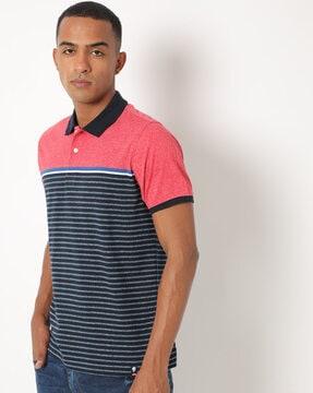 striped slim fit polo t-shirt