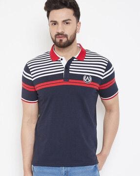 striped slim fit polo t-shirt