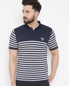 striped slim fit polo t-shirt