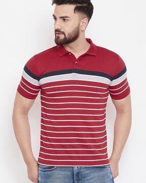 striped slim fit polo t-shirt