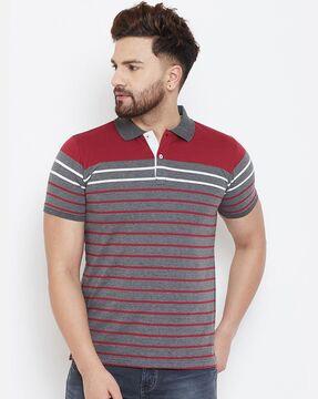 striped slim fit polo t-shirt