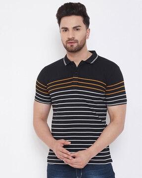 striped slim fit polo t-shirt