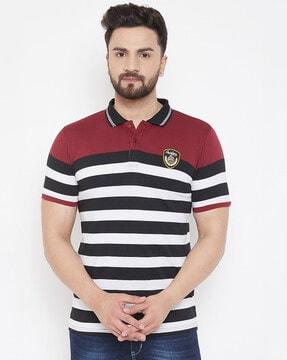 striped slim fit polo t-shirt