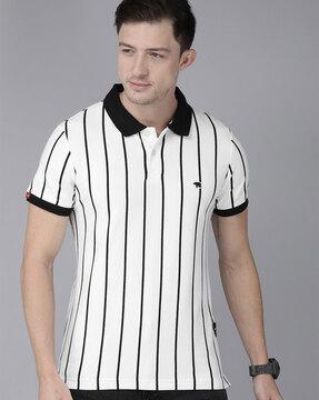 striped slim fit polo t-shirt