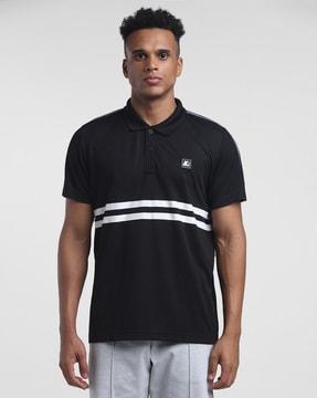 striped slim fit polo t-shirt