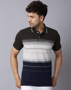 striped slim fit polo t-shirt