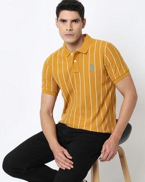 striped slim fit polo t-shirt