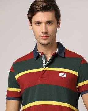 striped slim fit polo t-shirt