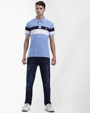 striped slim fit polo t-shirt