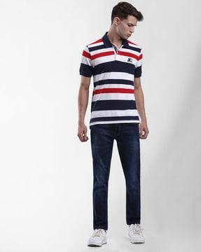 striped slim fit polo t-shirt