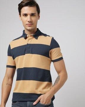 striped slim fit polo t-shirt