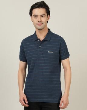 striped slim fit polo t-shirt