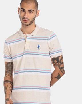 striped slim fit polo t-shirt