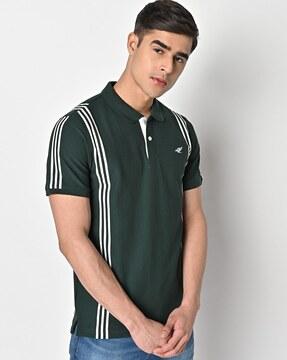 striped slim fit polo t-shirt