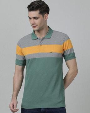 striped slim fit polo t-shirt