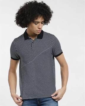 striped slim fit polo t-shirt