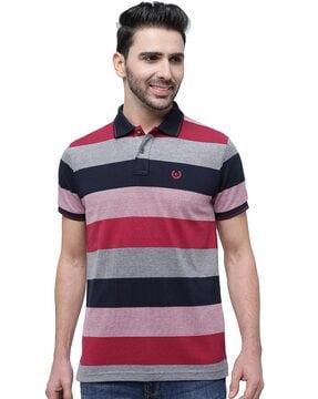 striped slim fit polo t-shirt