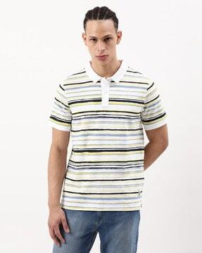 striped slim fit polo t-shirt