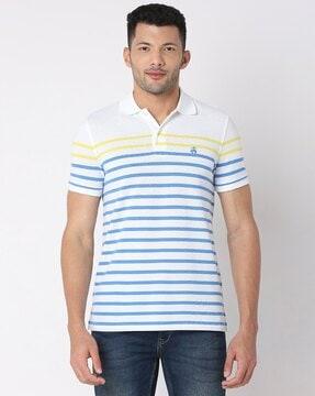 striped slim fit polo t-shirt