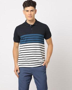 striped slim fit polo t-shirt