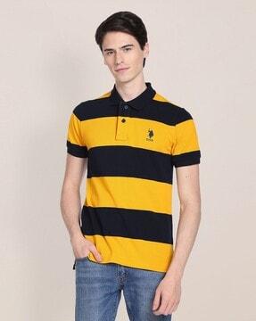 striped slim fit polo t-shirt