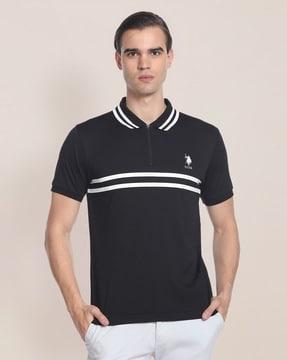 striped slim fit polo t-shirt