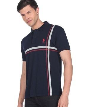 striped slim fit polo t-shirt