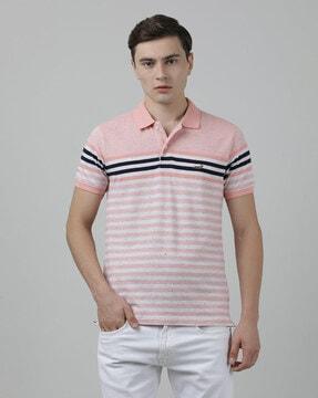 striped slim fit polo t-shirt