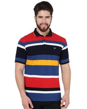 striped slim fit polo t-shirt