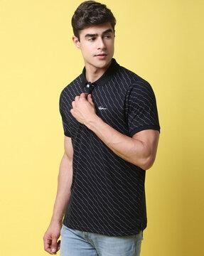 striped slim fit polo t-shirt