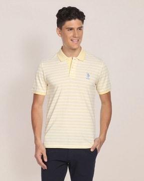 striped slim fit polo t-shirt