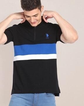 striped slim fit polo t-shirt