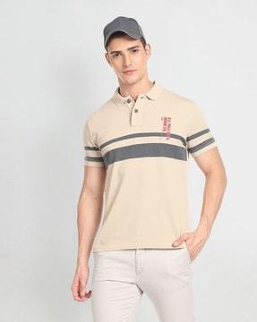 striped slim fit polo t-shirt