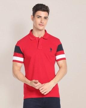 striped slim fit polo t-shirt