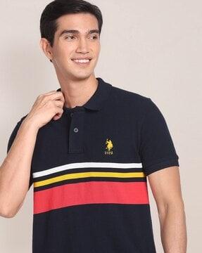 striped slim fit polo t-shirt