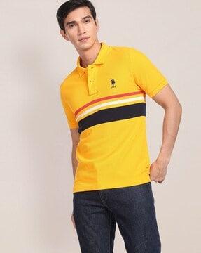 striped slim fit polo t-shirt