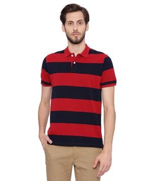 striped slim fit polo t-shirt