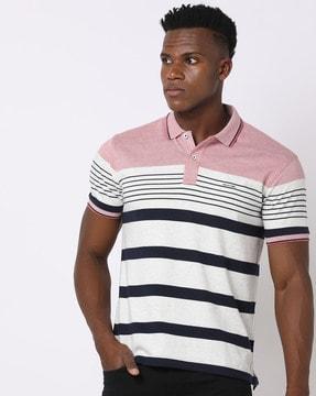 striped slim fit polo t-shirt