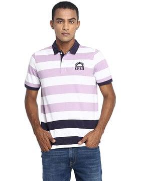 striped slim fit polo t-shirt