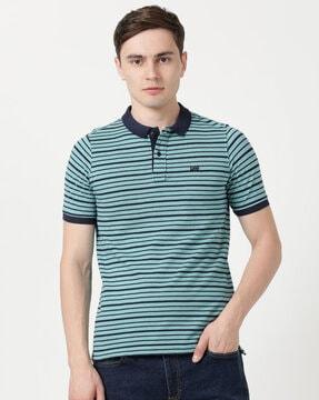 striped slim fit polo t-shirt