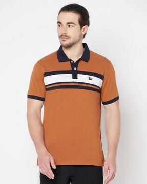 striped slim fit polo t-shirt