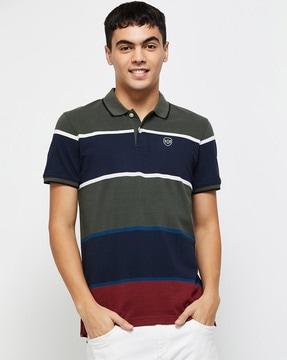 striped slim fit polo t-shirt