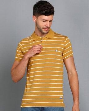 striped slim fit polo t-shirt