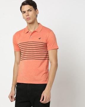 striped slim fit polo t-shirt