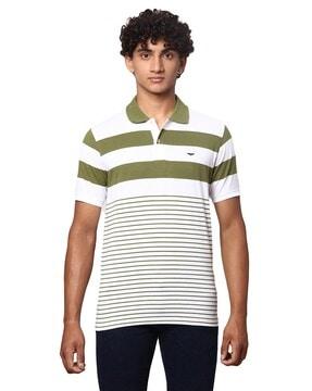 striped slim fit polo t-shirt