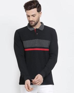 striped slim fit polo t-shirt